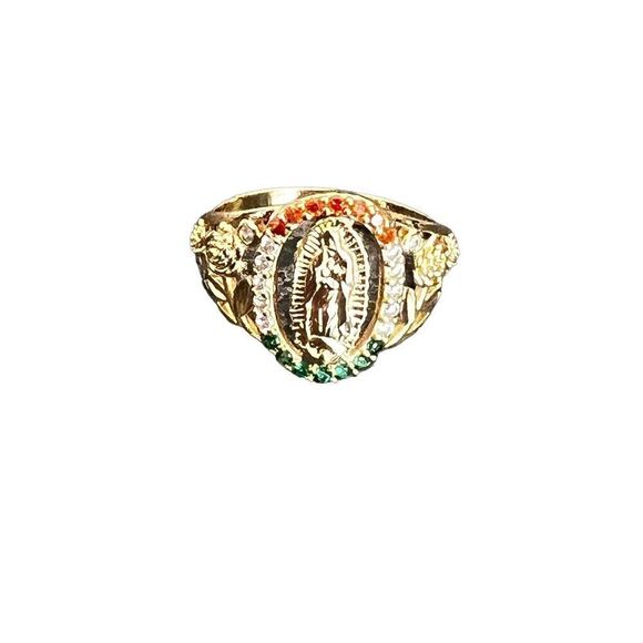 Lady of Guadalupe Virgin Mary With Round Cut Cubic Zirconia Ring size 9 - Picture 8 of 9